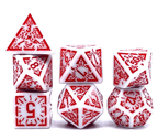 Arcane Ember White and Red Polyhedral Dice Set | 7-Dice White - 