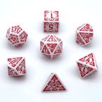 Arcane Ember White and Red Polyhedral Dice Set | 7-Dice White - 