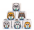 (White) Owl Dice | Printed d6 Dice Featuring Fantasy Animal Numbered - 1 Dice