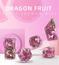 Dragon Fruit Themed Dice | 7-Dice Resin Dice Set Dnd Role Playing Set - 