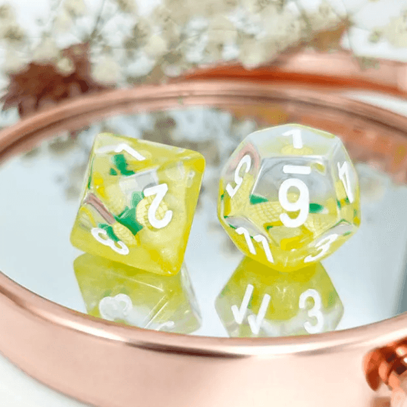 Pineapple Themed Dice | 7-Dice Resin Dice Set RPG Dice - 