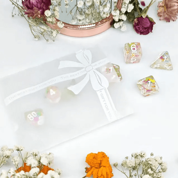 Fruit Medloy | 7-Dice Resin Dice Set DND Dice with Inclusion - 