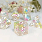 Fruit Medloy | 7-Dice Resin Dice Set DND Dice with Inclusion - 