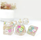Fruit Medloy | 7-Dice Resin Dice Set DND Dice with Inclusion - 