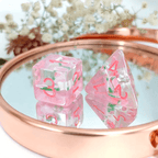 Peach Themed Dice | 7-Dice Resin Dice Set DnD Role Playing Set - 