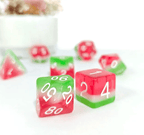 Watermelon | 7-Dice Resin Dice Set DND Dice Layered Dice - 