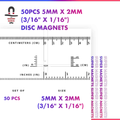Engineering-Special - Diametrically Magnetized - 50pcs 5mm x 2mm (Approximately 3/16" x 1/16") Disc Magnets
