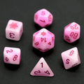Pink Blizzard's Kiss: Snowflake D&D 7-Dice Set w/Snowflake Emblem - 