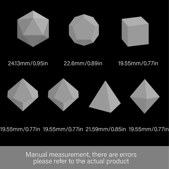 Random Liquid Core Dice 7-Dice Set | Resin Dice w/Liquid Glitter Inside - 