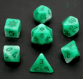 Emerald Blizzard: Green Snowflake D&D 7-Dice Set w/Snowflake Emblem - 