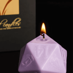 2x Dice Candle | 55mm Candle Dice with Carton Packaging (Purple/Green) - 