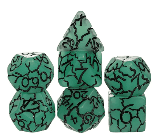 Jade Crackle Nexus: 7-Dice RPG Set - 