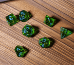 Mystic Archer's Enchantment | Green 7-Dice DND Hunter Dice Set - 