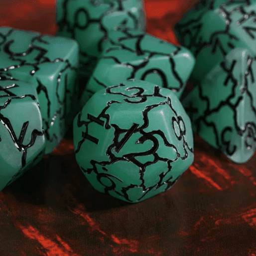 Jade Crackle Nexus: 7-Dice RPG Set - 