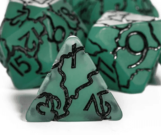 Jade Crackle Nexus: 7-Dice RPG Set - 