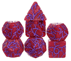 Crimson Twilight Veil Crackle Nexus: 7-Dice RPG Set - 