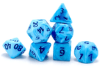 Poseidon's Pain 7-Dice Set Blended Blue w/Blue Numbers Dnd Dice Set - 