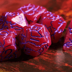 Crimson Twilight Veil Crackle Nexus: 7-Dice RPG Set - 