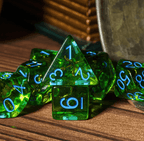 Mystic Archer's Enchantment | Green 7-Dice DND Hunter Dice Set - 