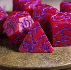 Crimson Twilight Veil Crackle Nexus: 7-Dice RPG Set - 