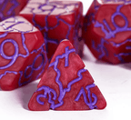 Crimson Twilight Veil Crackle Nexus: 7-Dice RPG Set - 