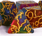 Mystic Aurora Crackle Nexus: 7-Dice RPG Set Translucent with Gold Crackle Effect - 