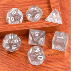 Kindergarten Garland Glitter 7-Dice Set w/White Numbers Dnd Dice Set - 