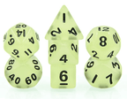 Green Glow 7-Dice Mini-Dice RPG Set Glow-in-Dark Miniature Dice - 