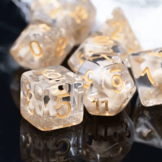 Puppy Dog 7-Dice Set w/Gold Numbers Dnd Dice Set Dog Dice - 