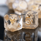 Puppy Dog 7-Dice Set w/Gold Numbers Dnd Dice Set Dog Dice - 