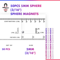 50pcs 5mm (Approximately 3/16") Sphere Magnets N52