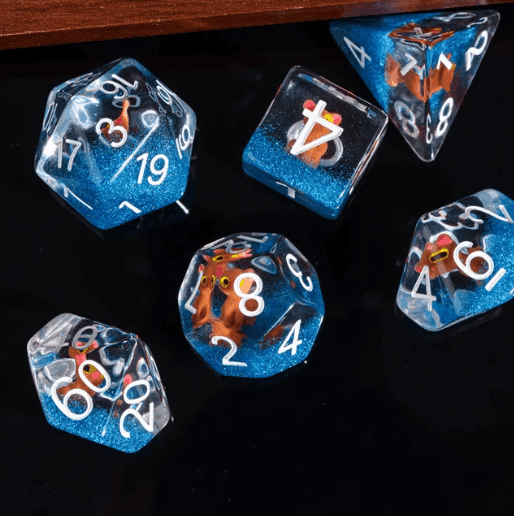 The Enchanted Kitty Cat Dice Set | 7-Dice DND Feline Themed Dice - 