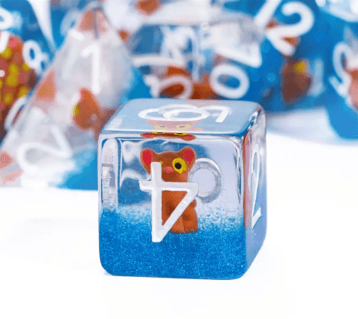 The Enchanted Kitty Cat Dice Set | 7-Dice DND Feline Themed Dice - 