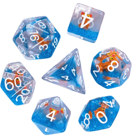 The Enchanted Kitty Cat Dice Set | 7-Dice DND Feline Themed Dice - 