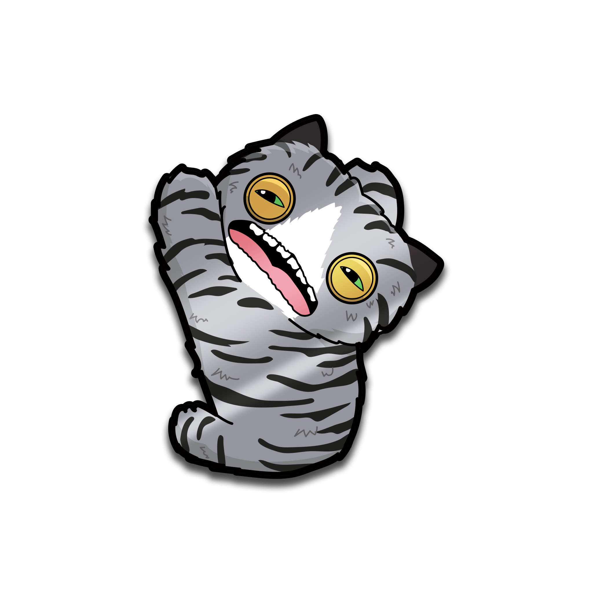 Fuggler - Alley Cats Wide-Eyed Cat AR Pin