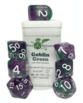 Goblin Green | 7-Dice Set Purple & Green Glitter Role4Initiative - 