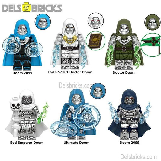 Dr Doom Set of 6 Lego Minifigures Custom Toys Marvel MCU - 