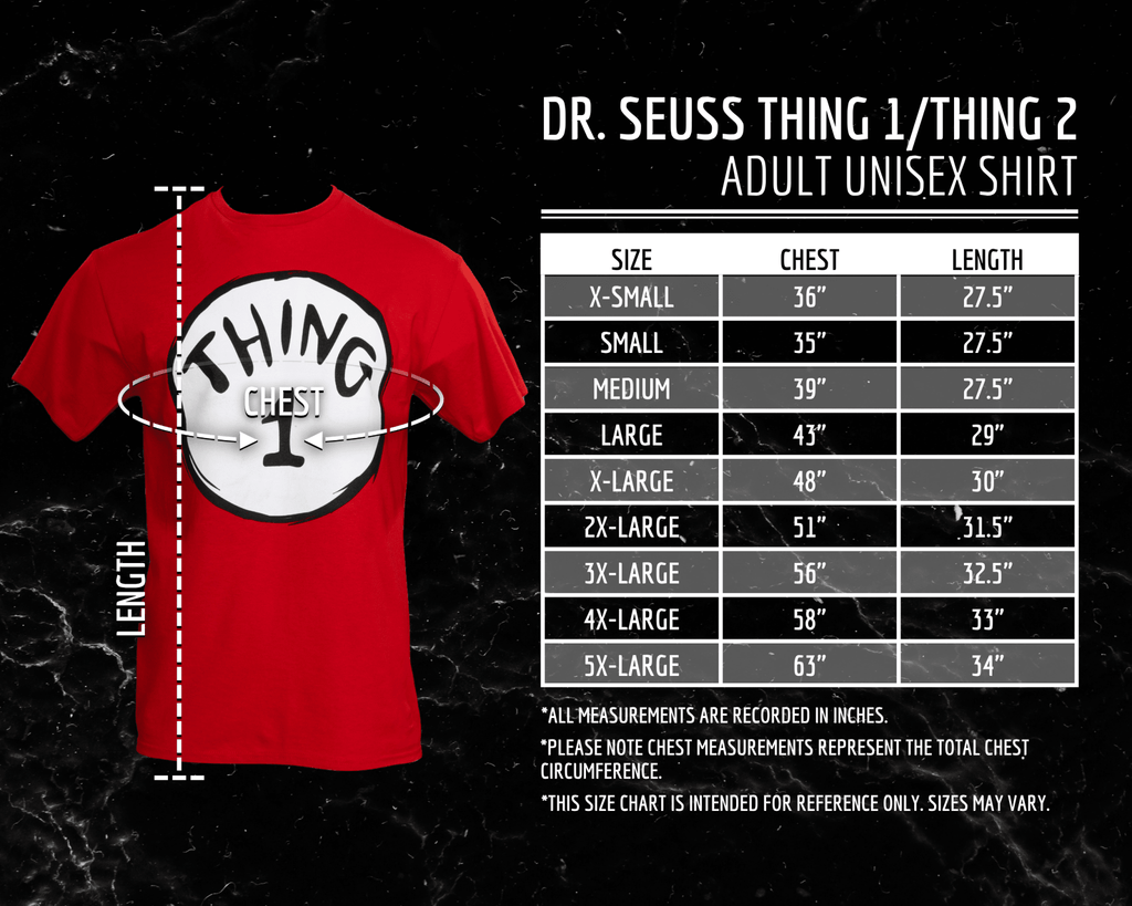 Dr Seuss Thing 2 Adult Short Sleeves Red T-Shirt
