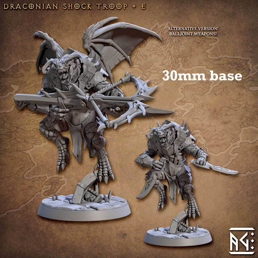 Draconian Shock Troop: Sculpt E (Male Dragonborn Soldier) - Winged / Heavy Crossbow