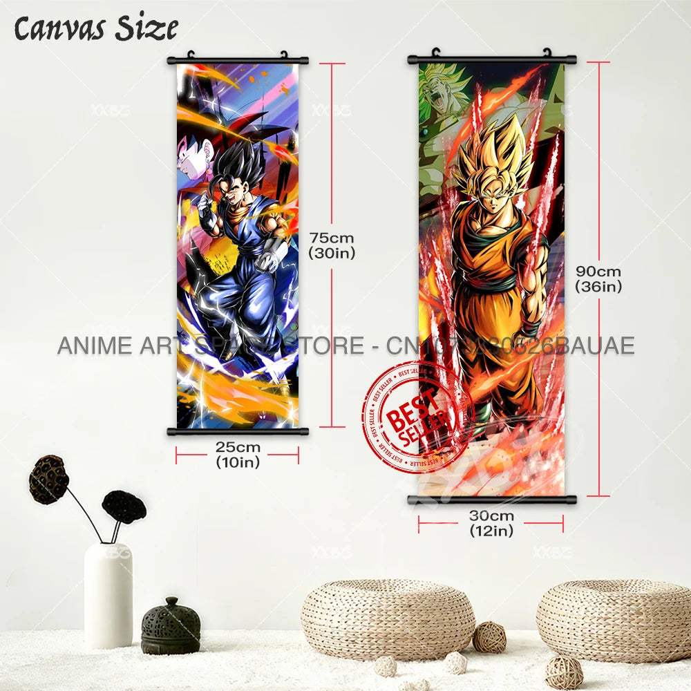 Dragon Ball DAIMA Hanging Painting Raditz Home Decoration Son Goku Wall Art Super Saiyan 4 Gogeta Scroll Picture Dabura Poster