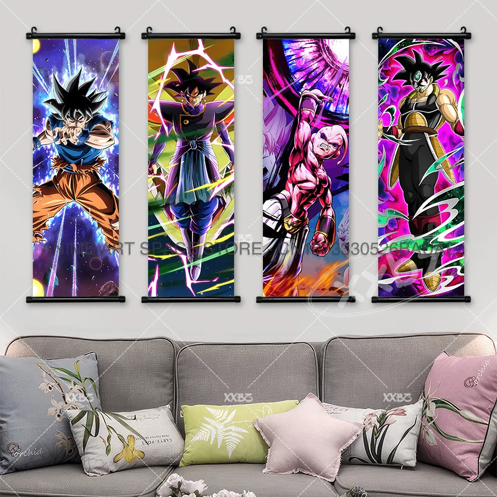 Dragon Ball DAIMA Hanging Painting Raditz Home Decoration Son Goku Wall Art Super Saiyan 4 Gogeta Scroll Picture Dabura Poster