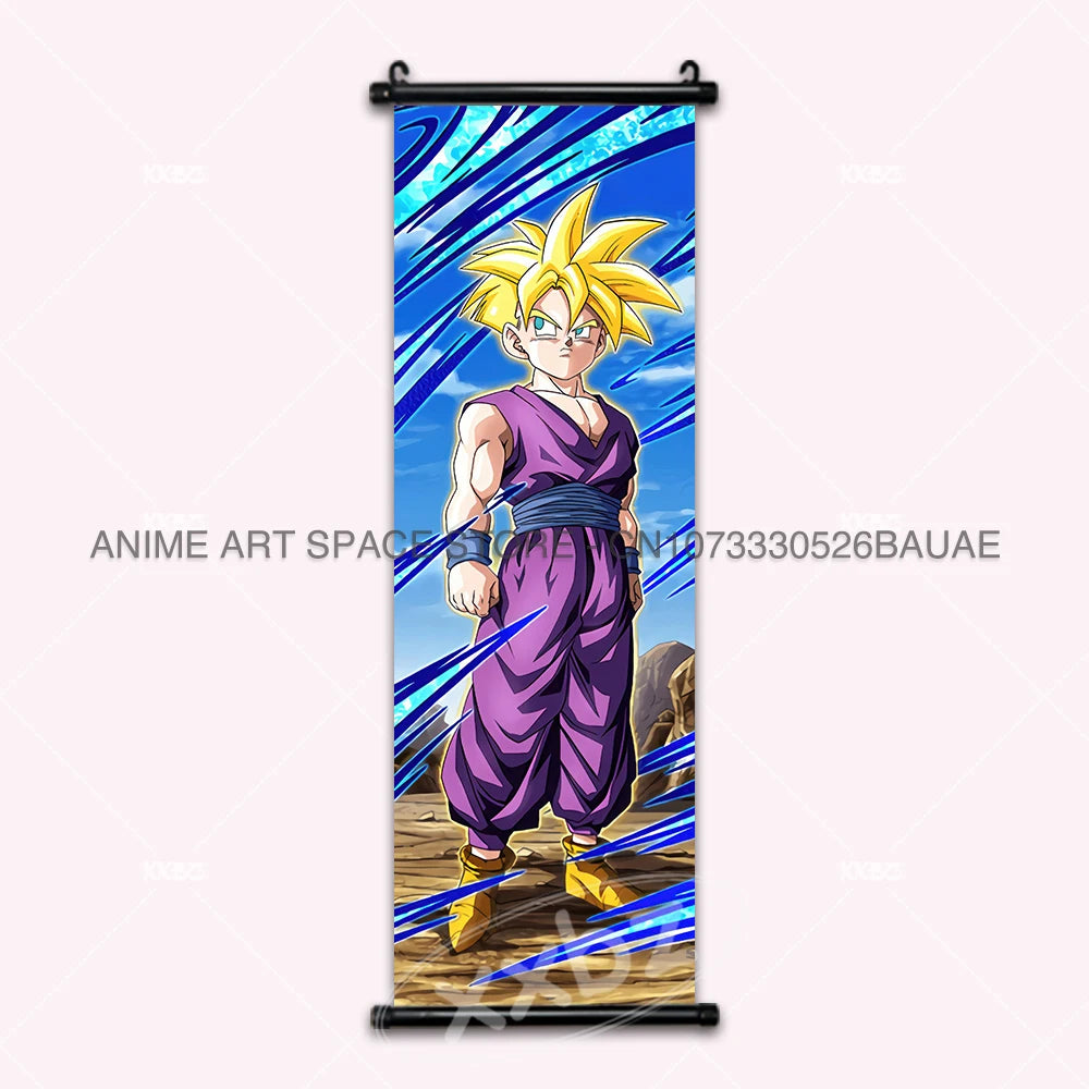 Dragon Ball DAIMA Hanging Painting Raditz Home Decoration Son Goku Wall Art Super Saiyan 4 Gogeta Scroll Picture Dabura Poster