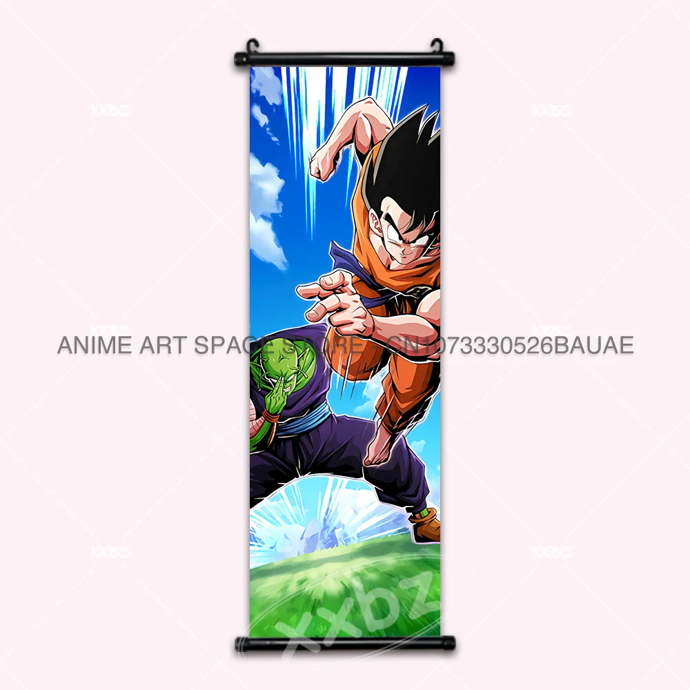 Dragon Ball DAIMA Hanging Painting Raditz Home Decoration Son Goku Wall Art Super Saiyan 4 Gogeta Scroll Picture Dabura Poster