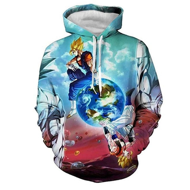 Dragon Ball Hoodie Men 3D Sweatshirts Super Saiyan Goku Printed Hooded Pullover Teen Fashion Cartoon Hoody Streetwear