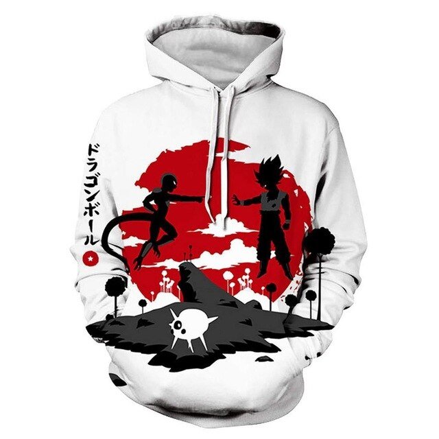 Dragon Ball Hoodie Men 3D Sweatshirts Super Saiyan Goku Printed Hooded Pullover Teen Fashion Cartoon Hoody Streetwear