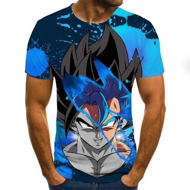 Dragon Ball Series Boys Clothing Anime Harajuku Tops Summer Fashion Men's T-shirt 3D O-Neck Shirt Large Size Streetwear