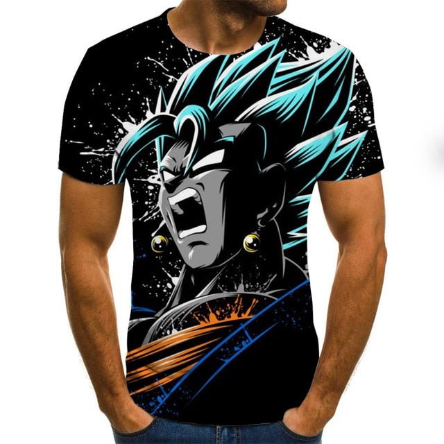 Dragon Ball Series Boys Clothing Anime Harajuku Tops Summer Fashion Men's T-shirt 3D O-Neck Shirt Large Size Streetwear