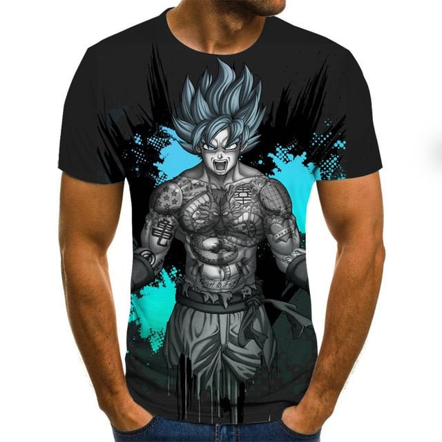 Dragon Ball Series Boys Clothing Anime Harajuku Tops Summer Fashion Men's T-shirt 3D O-Neck Shirt Large Size Streetwear