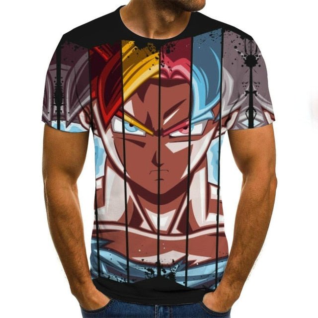 Dragon Ball Series Boys Clothing Anime Harajuku Tops Summer Fashion Men's T-shirt 3D O-Neck Shirt Large Size Streetwear