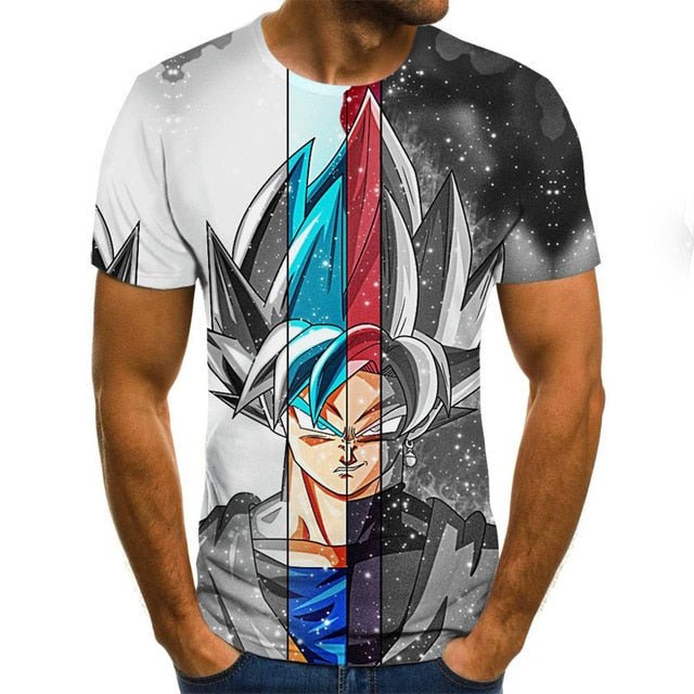 Dragon Ball Series Boys Clothing Anime Harajuku Tops Summer Fashion Men's T-shirt 3D O-Neck Shirt Large Size Streetwear